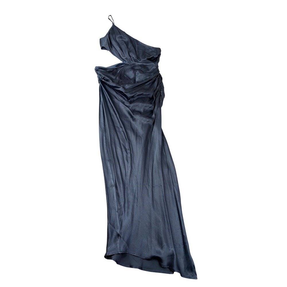 ASTR‎ The Label Maxi Dress Women Size S Slate Blue One Shoulder Cutout NEW